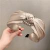 Exquisite Women Headpiece Knotted Satin Cloth Hairband for Adult Shopping Party Headdress Wide Female Hair Hoop Accessories