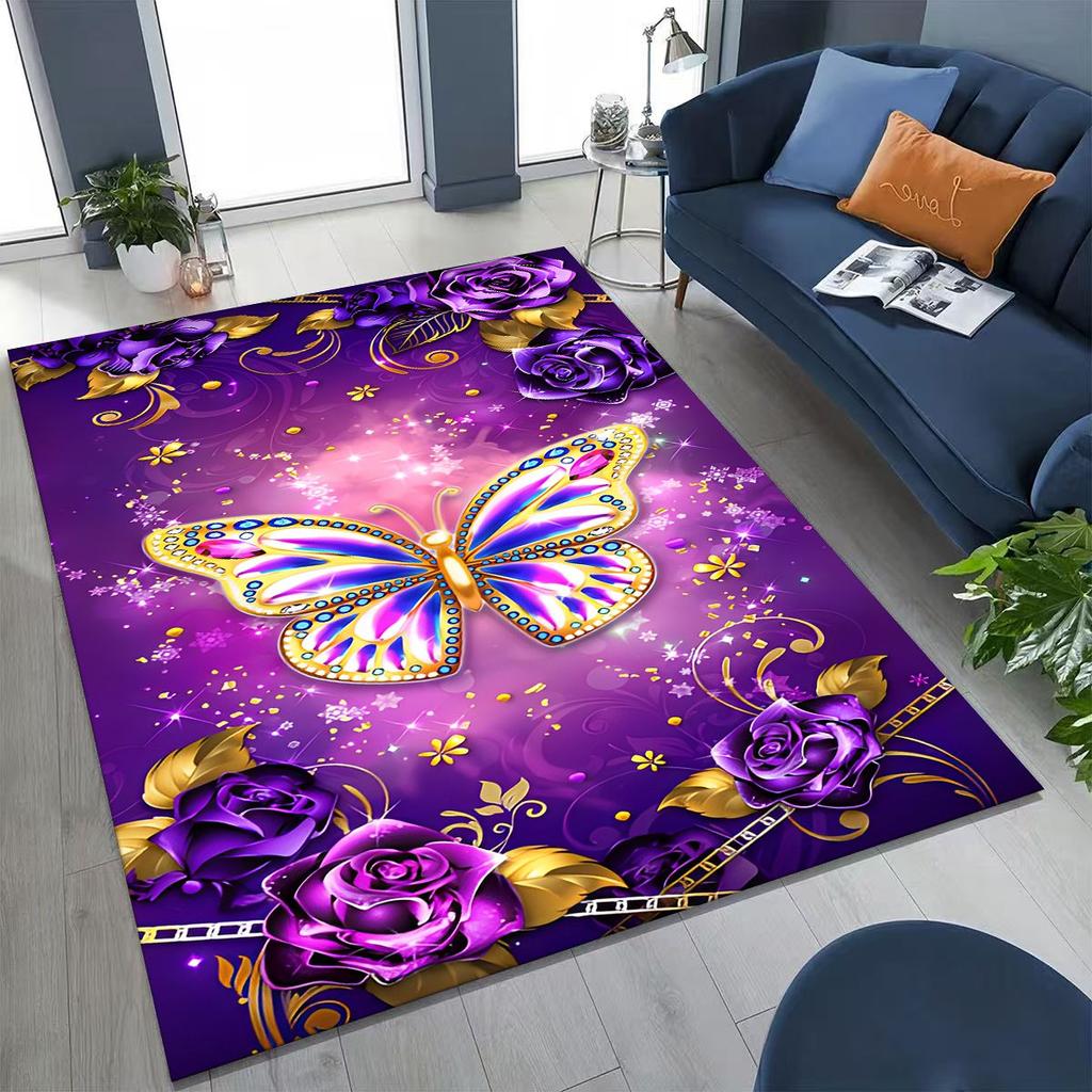 27 Style Dream Butterfly Flower Cartoon Rug Carpet for Bedroom Living Room Sofa Home Doormat Decor,Kids Play Non-slip Floor Mat