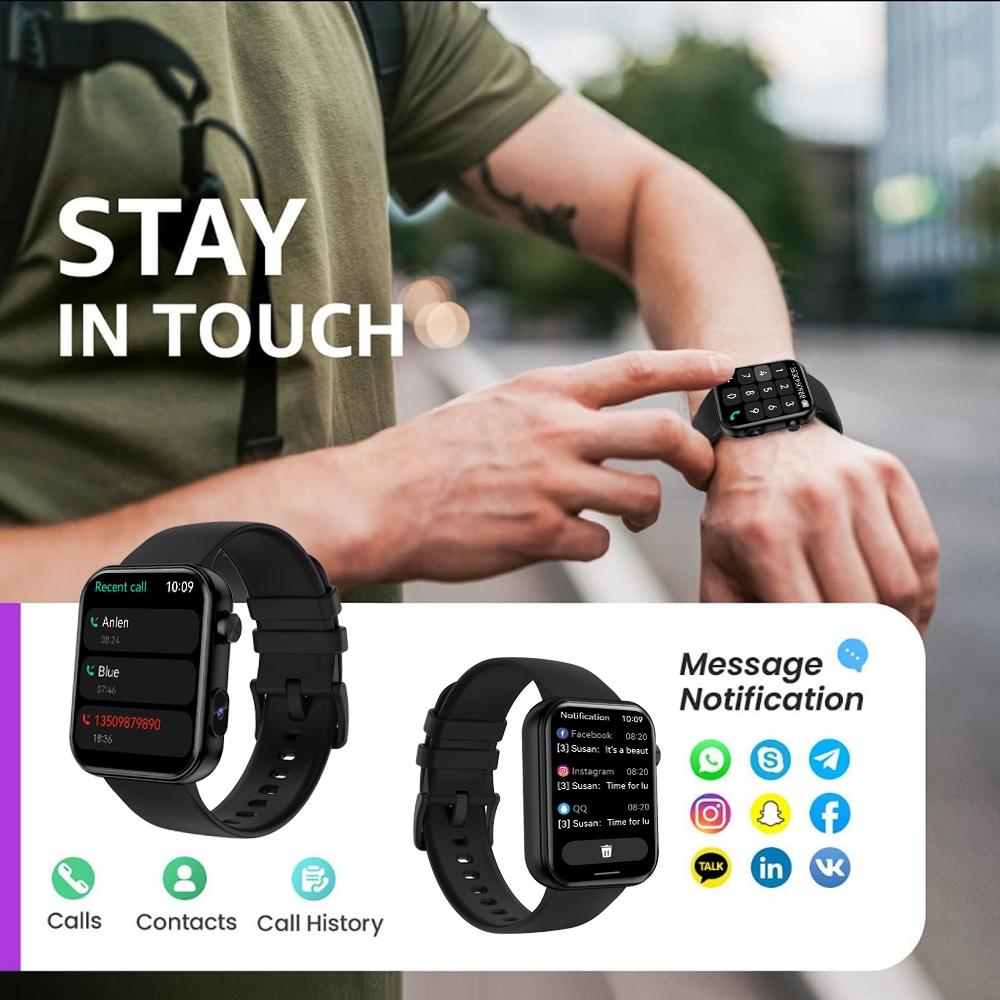 New Smart Watch with Camera Record Videos Sync Phone Camera Large Memory Dynamic Video Dial Music Bluetooth Call Smartwatch