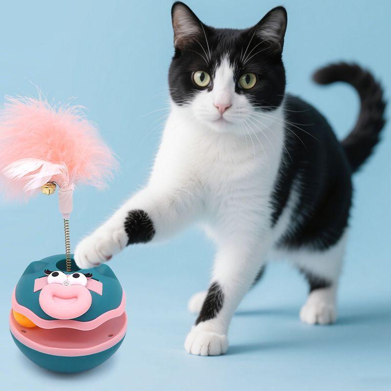 

Cat Toy Relieving Stuffy Self-Hi Cat Teaser Bell Feather Fun Tumbler Toy Cat Turntable Pet Supplies Default