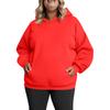 Women's Fashionable Casual Large-sized Long-sleeved Hooded Solid-color Sweatshirt