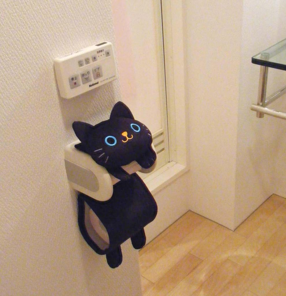 Rollenpapierhalter, Katze Plüschtier, Toilettenpapierbezug, Toilettendeckel, Waren, Verschiedene Waren, Katze, Plüschtierbezug, Niedlich, Katze, Schwarz