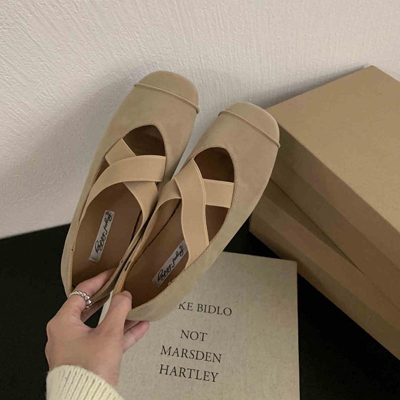 

Bailamos Brand Women Flats Round Toe Shallow Slip On Ladies Casual Ballet Shoes Soft Leather Dress Shoes Mujer 35