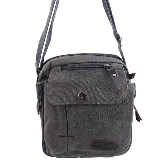 Vintage Small Canvas Messenger Bag for Men Lightweight Canvas School Single Shoulder Bag for Travel Work