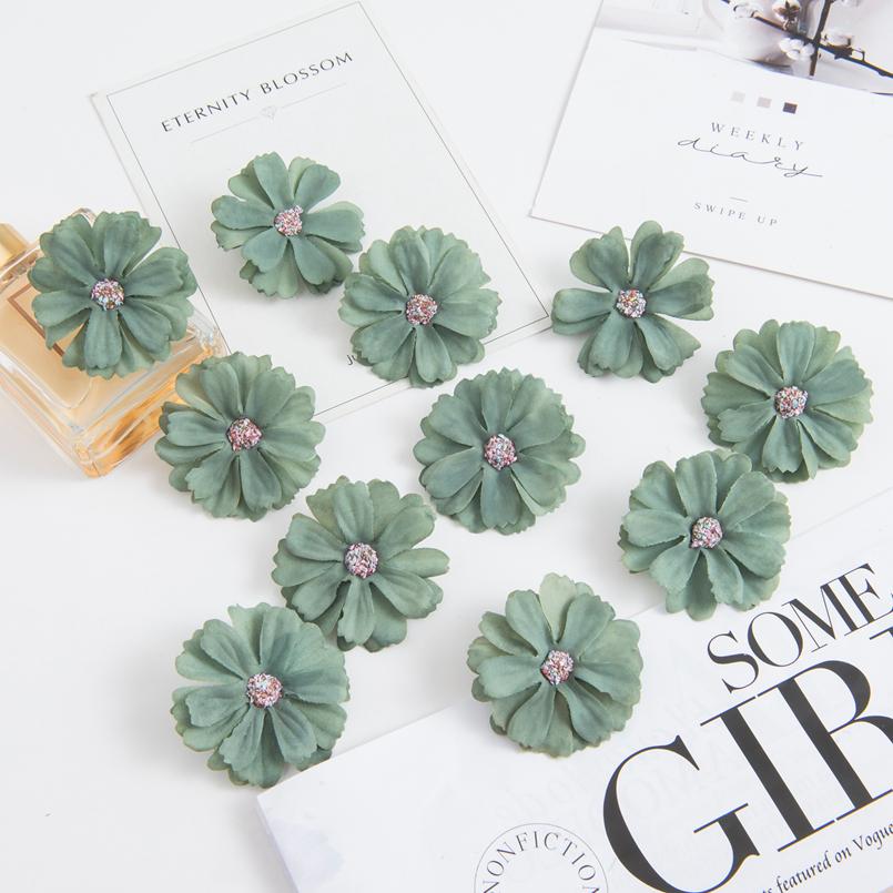 10/20pcs Artificial Flowers Cheap Daisy Heads Mini Home Wedding Decorations Diy Scrapbooks Fake Plants Festival Wreath Headdress