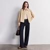 Chuyu Women's Color-Block Faux Two-Piece Cotton Shirt