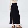 Irregular Split A-line Midi Skirt - Women's 2026 Spring High Waist Hip-hugging Fashion.