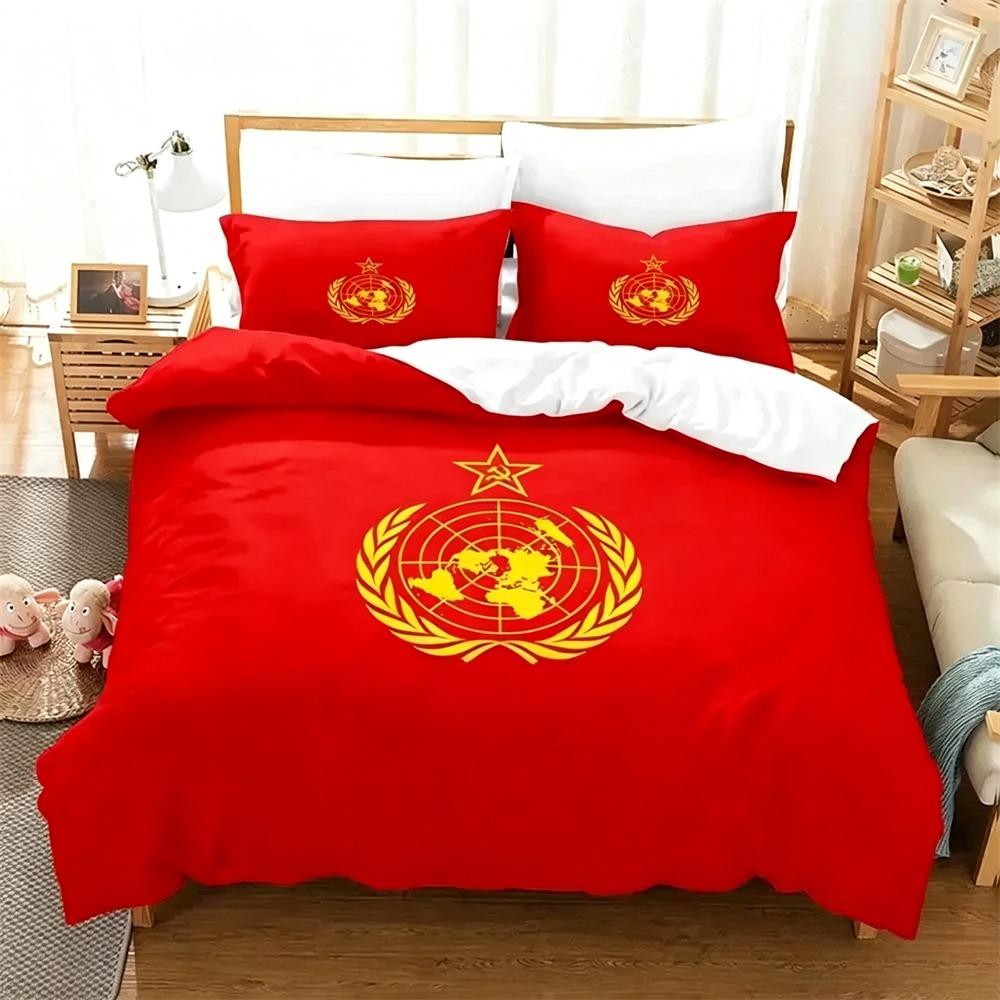 Set lenjerie de pat Republica Socialistă Sovietică URSS Steag Roșu Dimensiuni Single Twin Full Queen King Set de pat Aldult Copil Seturi Dormitor