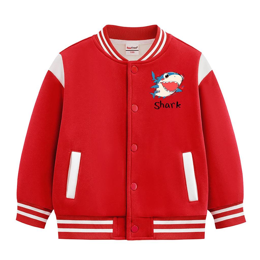 Boys' Stylish 2026 Jacket: Spring/Autumn Fleece-Lined Baseball Coat for Kids