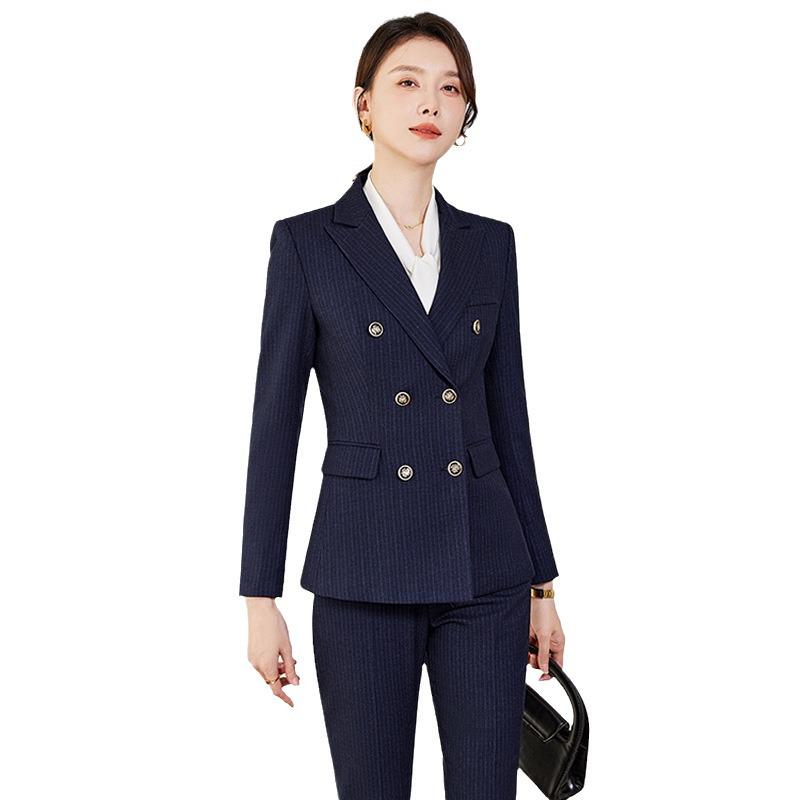 Elegant Women's Slim Fit Black Suit Set for Business and Commute - 2024 Spring/Autumn Collection
