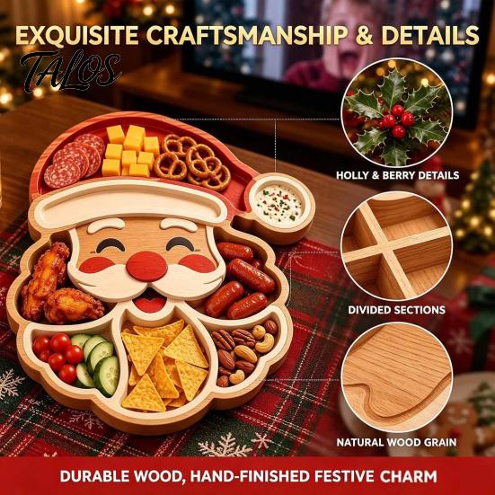 Party Supplies for Home Office Christmas Snack Serving Tray, Divided Holiday Appetizer Platter, Cute Snowman/Tree/Penguin/Cow Shaped Seasonal