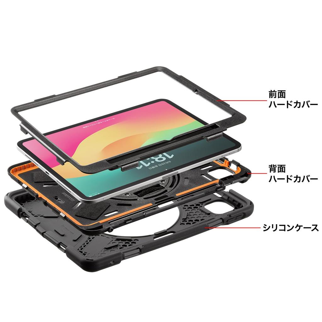 SANWA SUPPLY Shockproof Case for iPad Pro PDA-IPAD1717BK3 11-inch (M4/2024)