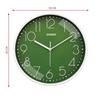 Plastové analogové nástěnné hodiny, Quartzový strojek, Tichý chod, Moderní embosovaný ciferník, Snadno čitelný ukazatel času (30 cm x 30 cm, zelená)