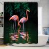 Graceful Pink Flamingos Reflecting in Water - Perfect for Bathroom Decor - Durable and Waterproof Shower Curtain Elevate Space
