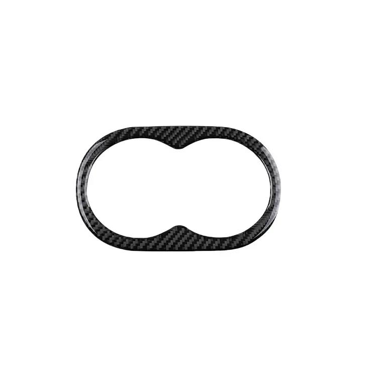 For Dodge Challenger 2015 2016 2017 2018 2019 2020 2024 Carbon Fiber Interior Fittings Rear Drain Cup Decoration Sticker 5D