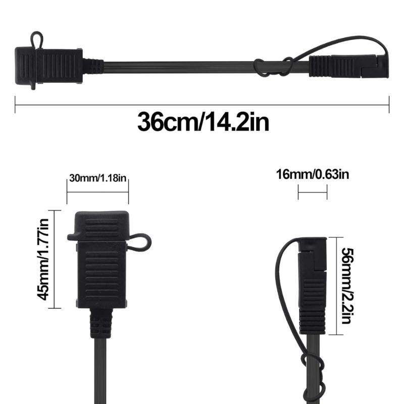 Motorcycle USB Chargers Universal SAE To USB Converter Cable SAE Quick Extension Cord 5V 2A for Cellphone