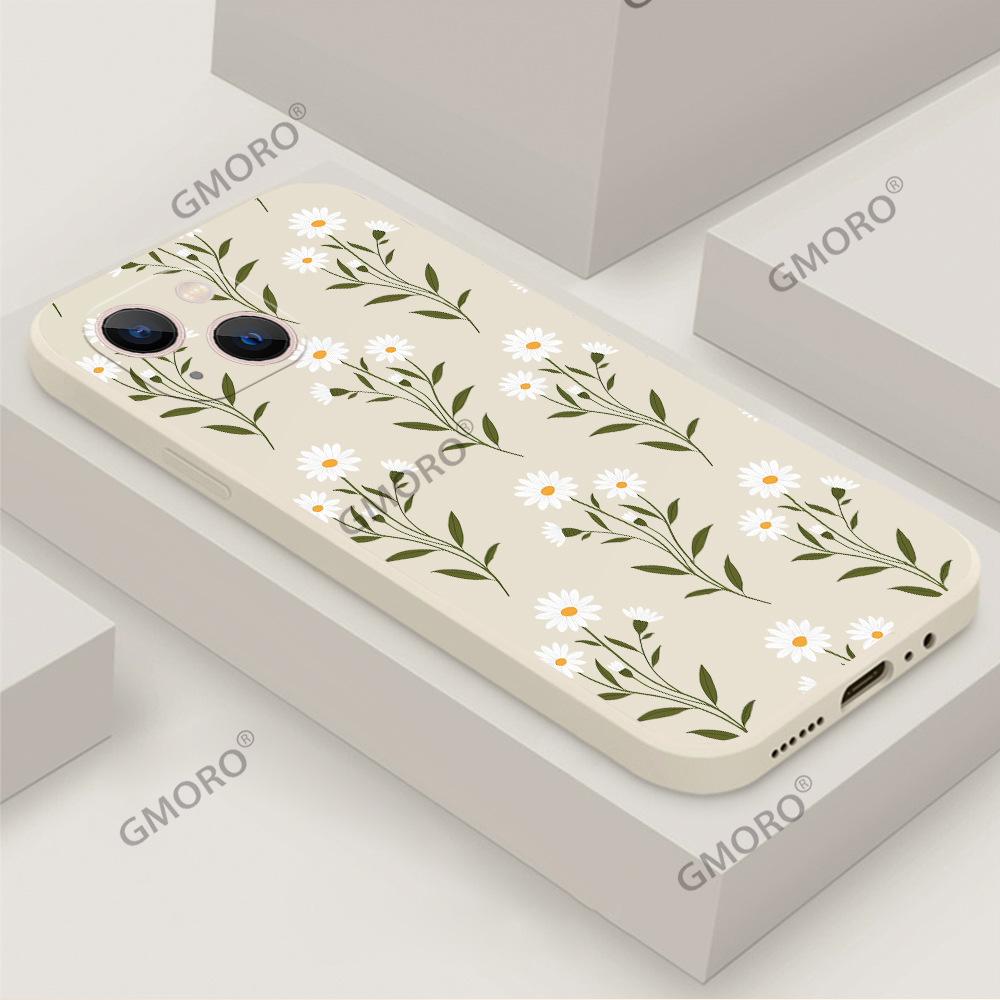 Popular Small Daisy Flowers Are Suitable for Iphone17 All-inclusive Mobile Phone Case Apple 16 Anti-wear and Drop Silicone Cover