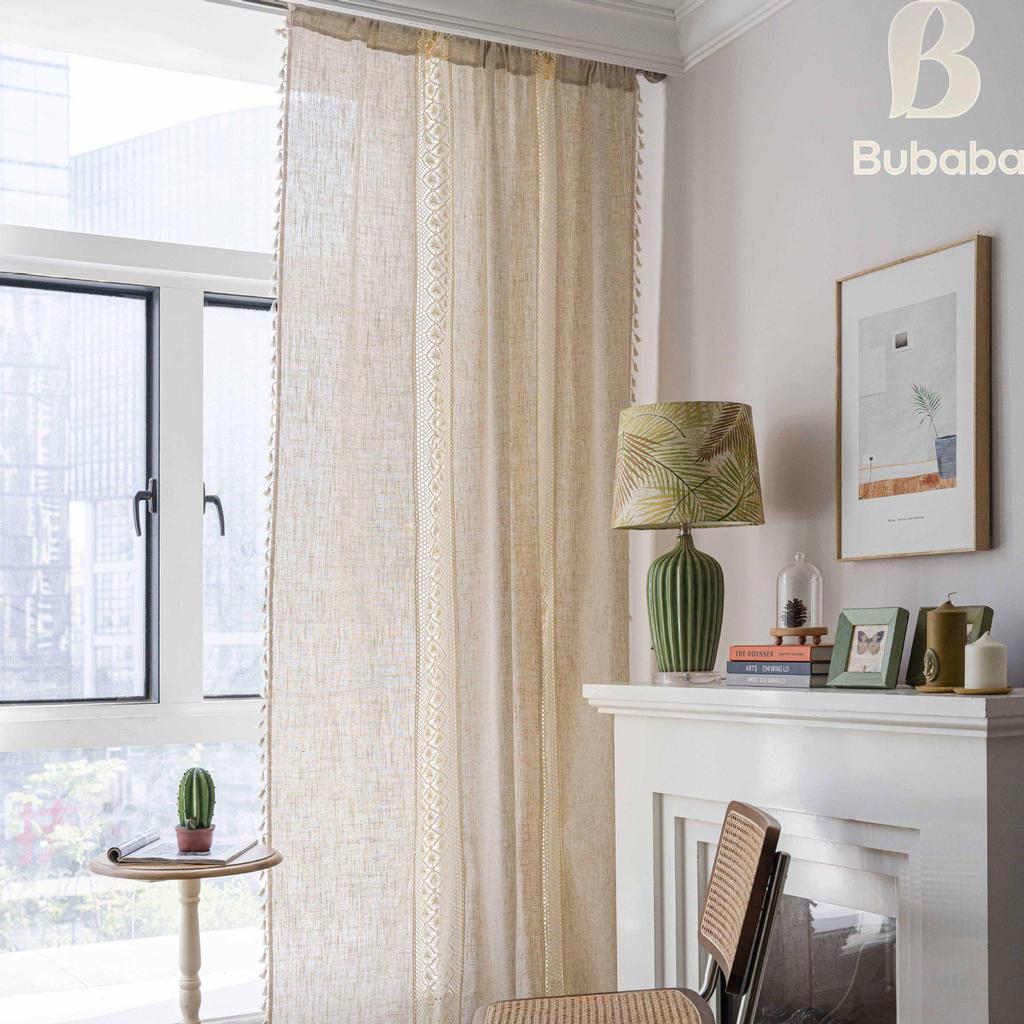 Amerikanische Polka Dot Häkel-Patchwork-Vorhänge für Wohnzimmer, Schlafzimmer oder Erkerfenster