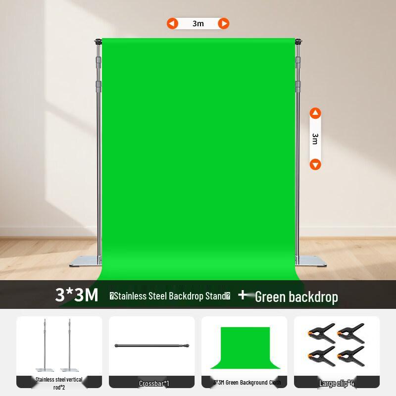 OLOEY Stainless Steel Photography Background Stand with Green Screen