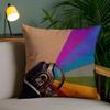 Band D-Daft Punk Cushion Cover Soft Short Plush Double-Sided Printing Home Decor Machine Washable Pillow Case Gift