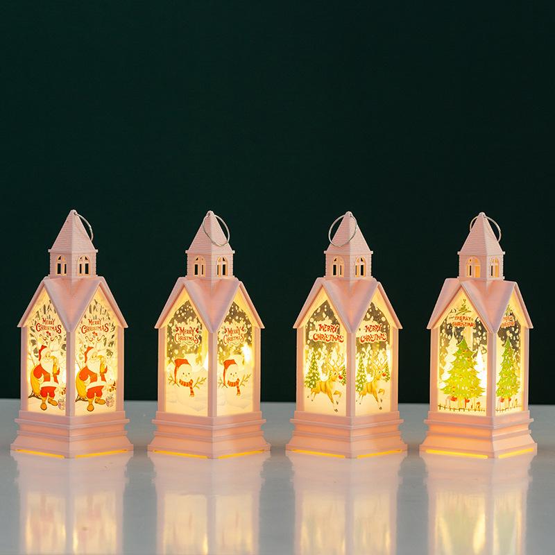 Christmas LED Lantern Light Home Christmas Tree Ornaments LED Lamp Xmas Glow Decorations Kids Gift Happy New Year Decors