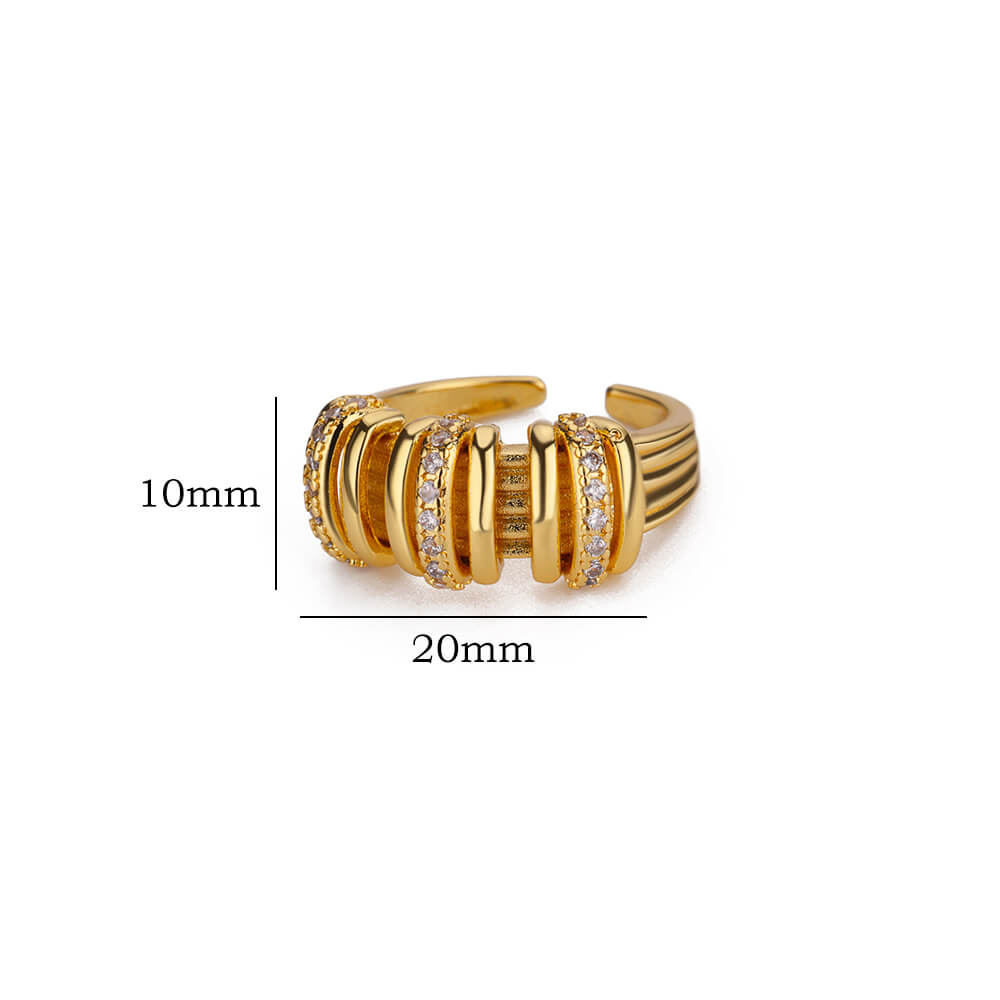Stainless Steel Elegant Zircon Rings For Women Gold Color Wedding Couple Ring Aesthetic Jewelry Accessories Gift Anillos Mujer