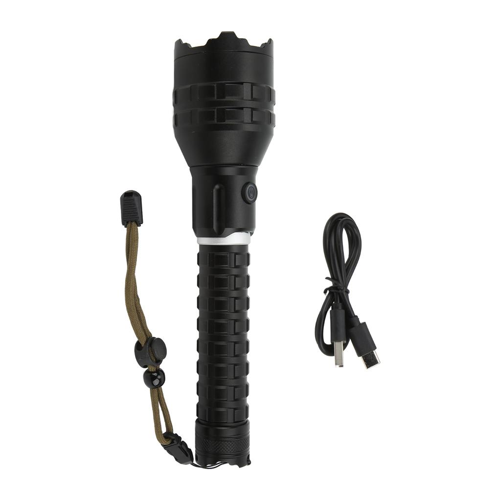 LED Flashlight Type C Charging High Brightness Ergonomic Nonslip IPX4 Waterproof Easy Operation Rechargeable Flashlight