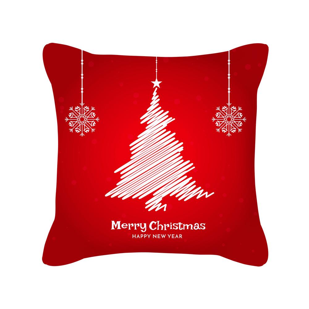 Red Christmas Pillow Cover New Festive Festive Peach Skin Pillow Home Sofa Cushion Cover