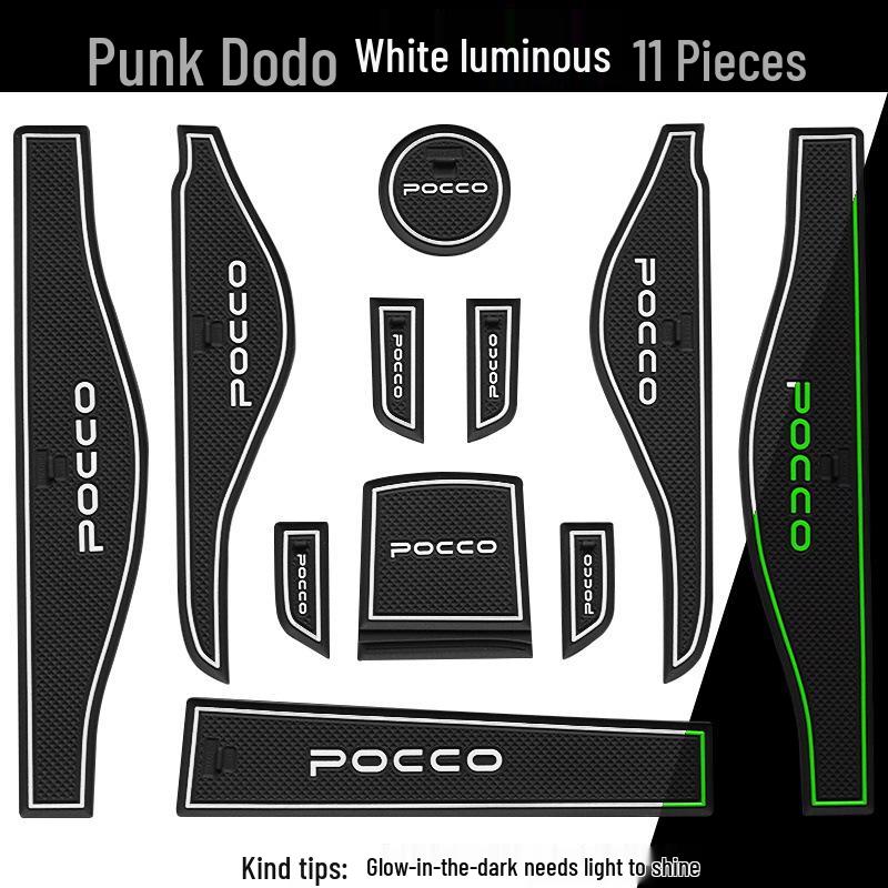 Punkduoduo Car Interior Decoration: Door Slot Pad & Cup Holder