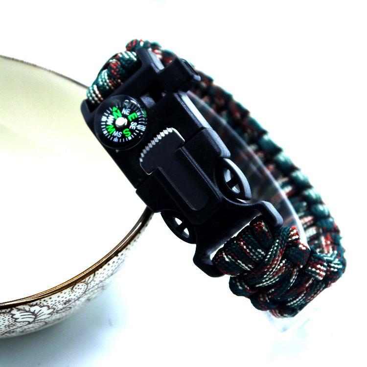 5-in-1 Multifunctional Survival Paracord Bracelet with Compass for Outdoor Travel and Climbing