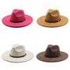 Traditional Ethnic Style Fedora Hat With Suede Fabric And Wide Brim For Winter Wear