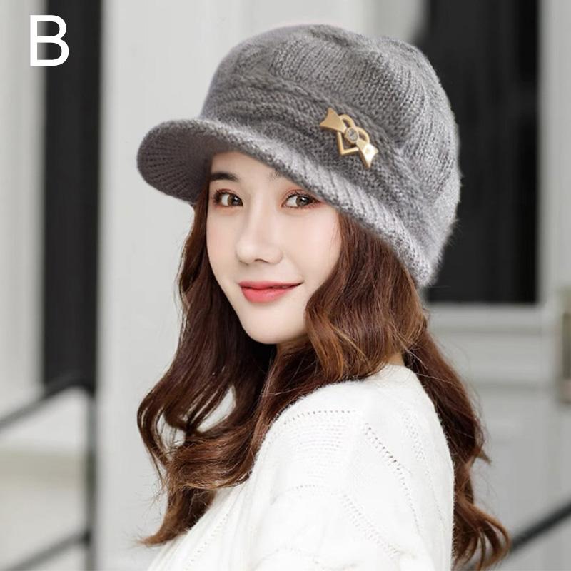 Color Knitting Hat Wide Brim 