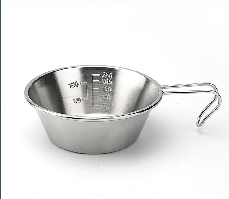 Outdoor Camping Bowls 304 Stainless Steel Snow Pull Bowl Folding Multifunctional Picnic Camping Tableware
