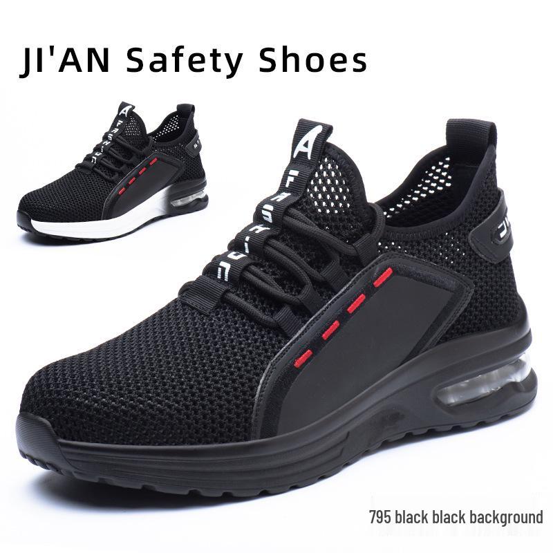 Flyknit Wear-resistant Steel Toe Safety Shoes: Anti-smash & Anti-puncture, Universal Work Shoes for All Seasons.