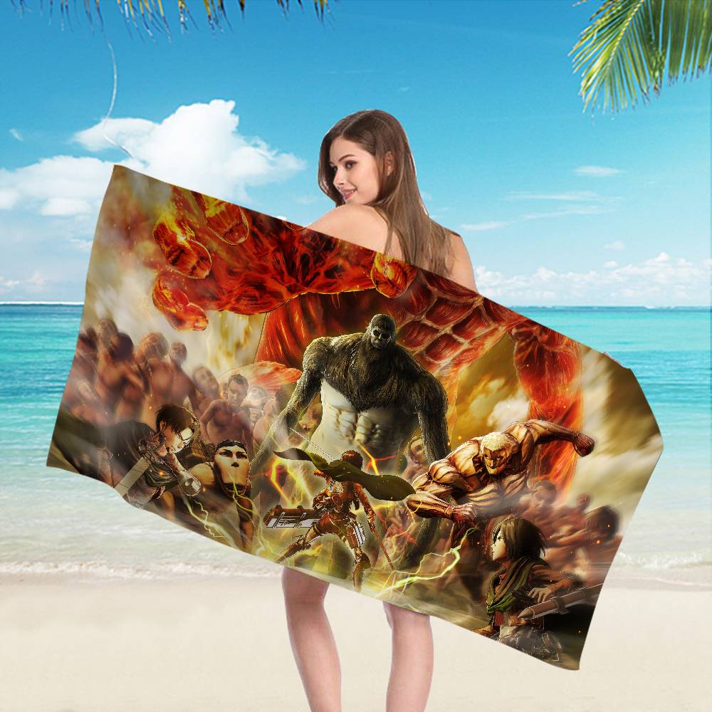 Classic Anime A-Attack on T-Titan Microfiber Beach Towel Absorbent Quick dry Soft Yoga Swimming Resort Mountain Climbing Towel