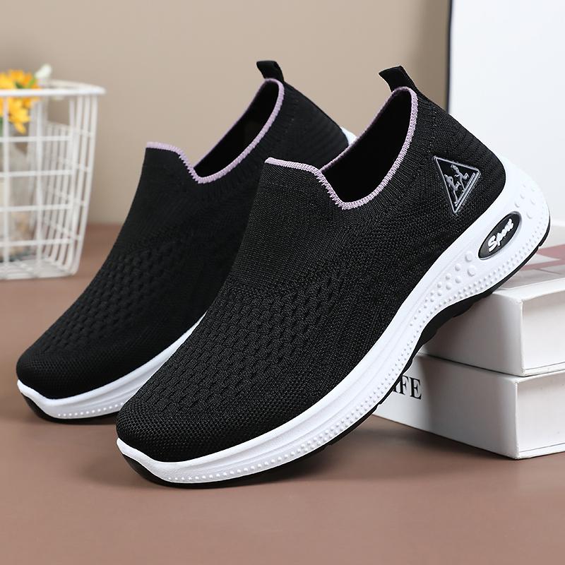 

Летняя женская повседневная обувь для ходьбы, не парит ноги, дышащая, нескользящая, удобная, модная, модная обувь для мам 41 чёрный