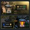 Waterproof Solar Lanterns, Flickering Flame Outdoor Lights, 4-Pack for Patio Garden Pathway Camping