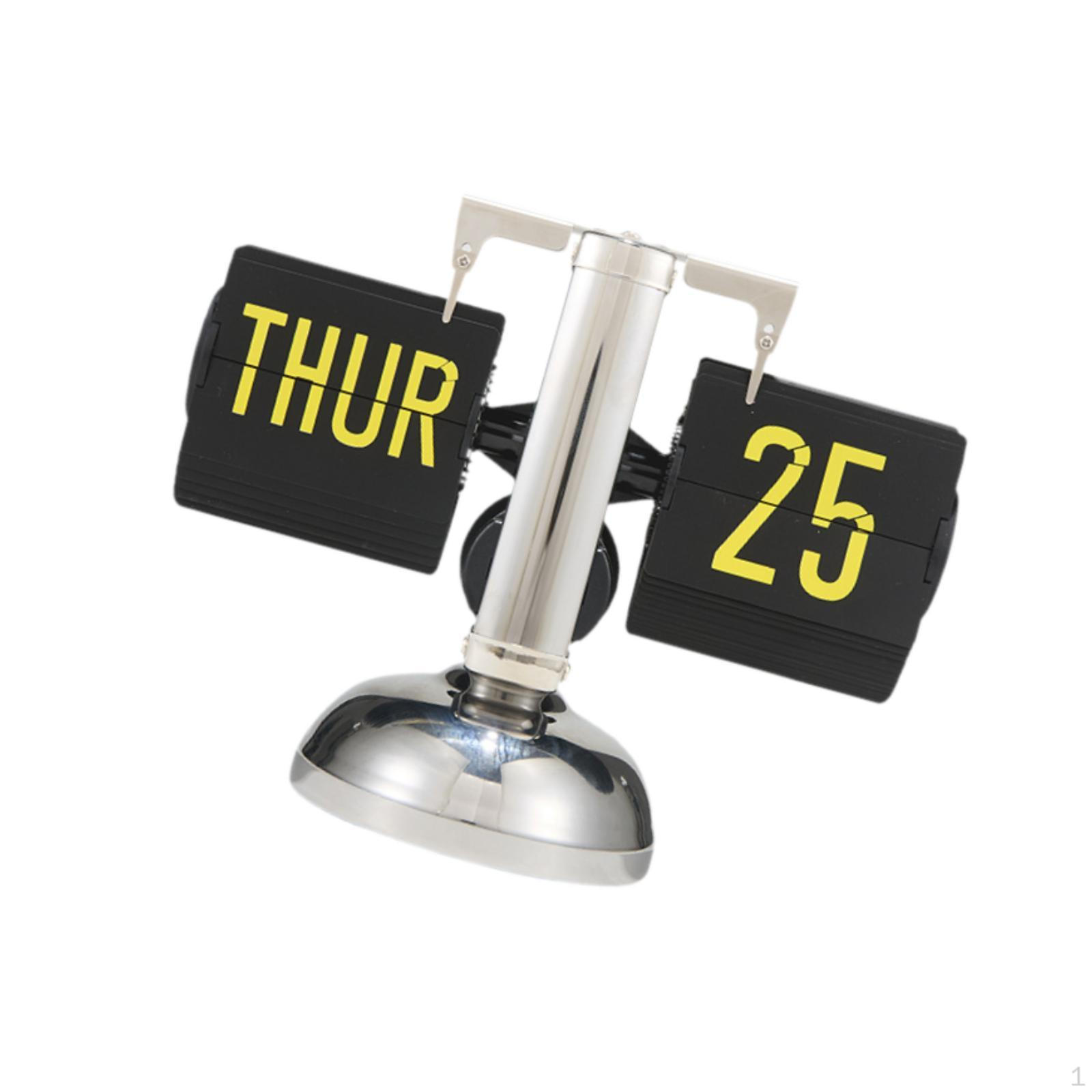 

Автоматические переворачивающиеся часы с большим дисплеем для стола, гостиной и отеля Stainless Black