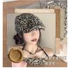 Women S Retro Leopard Print Beret Duckbill Cap Summer Thin Stylish