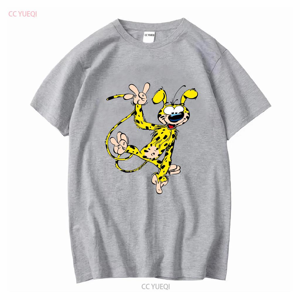 Winkendes Marsupilami Klassisches Retro Vintage T-Shirt S 5XL vintage gewaschen homme Gestreckt Lässig Streetwear-Mode Atmungsaktiv