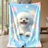 Poodle in Pastel Dreams Theme blanket Lightweight Warm Flannel Blanket Decorative Throw Blanket for Home Decoration