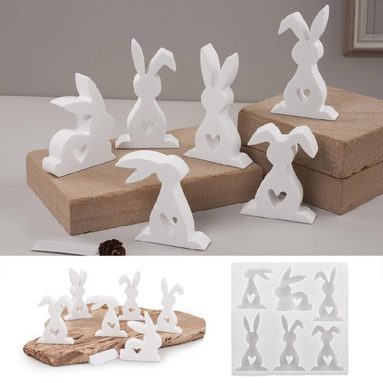Silicone Ornament Molds Easter Rabbit Designs Easy Releasing Mold Silicone Texture Home Decors Mold for Craft Projects