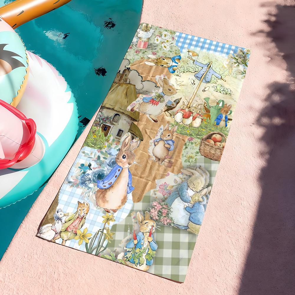 Retro P-Peter R-Rabbit Art Towel Quick Dry Soft Yoga Swimming Fitness Mountain Climbing Large Beach Towels
