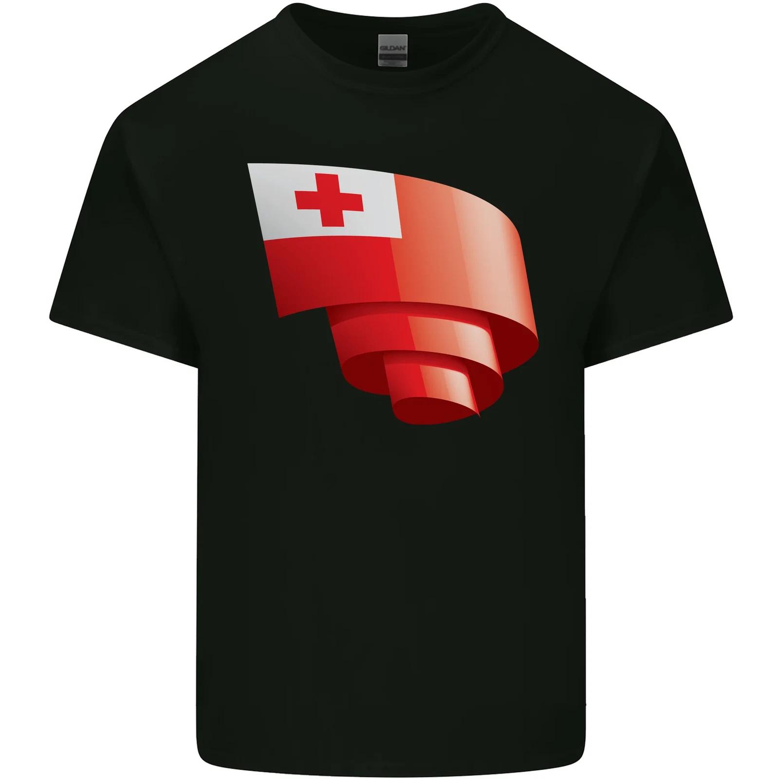 

Curled Tongo Flag Tongan Day Football Kids T-Shirt Childrens S