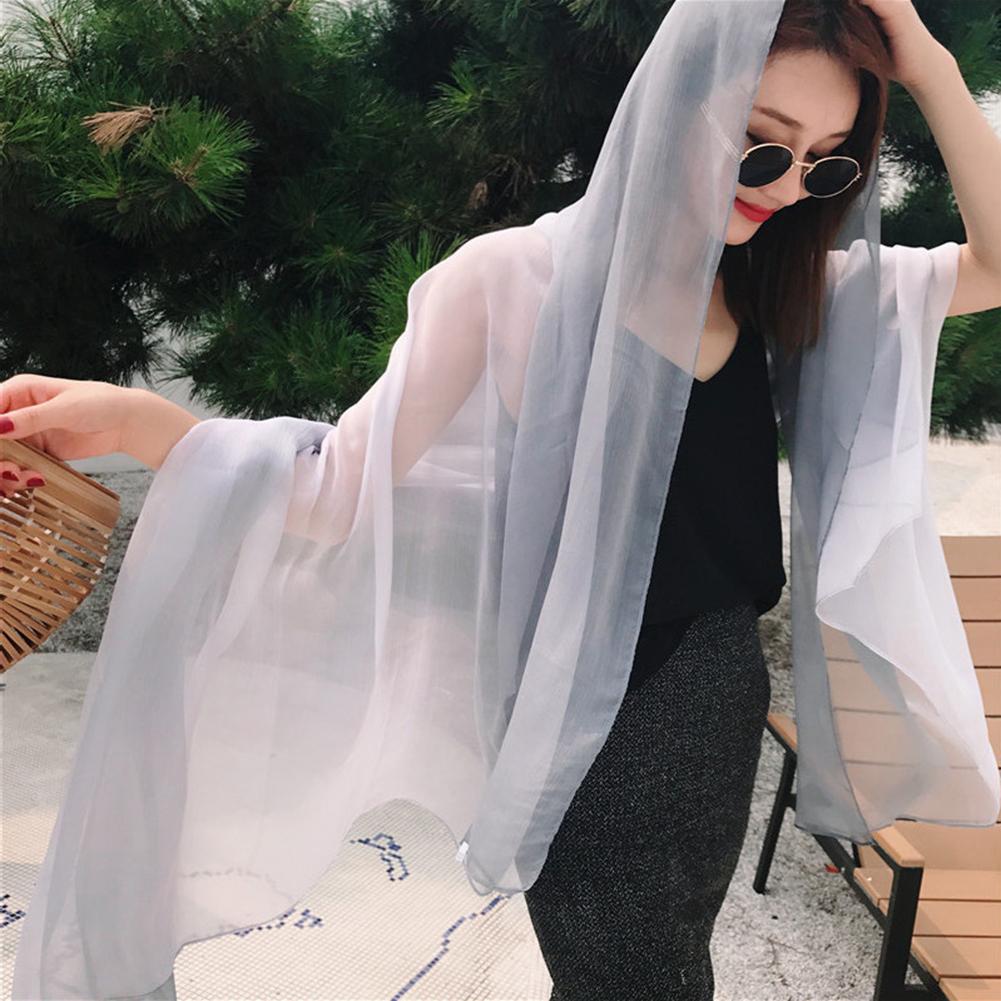 Women Stylish Gradient Colour Beach Sun-screen Scarf Fashionable Tippet Festival Gift