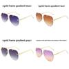 Fashion Metal Frameless Frog Eyes With Gradient Sunglasses For Outdoor Sun Protection And Driving