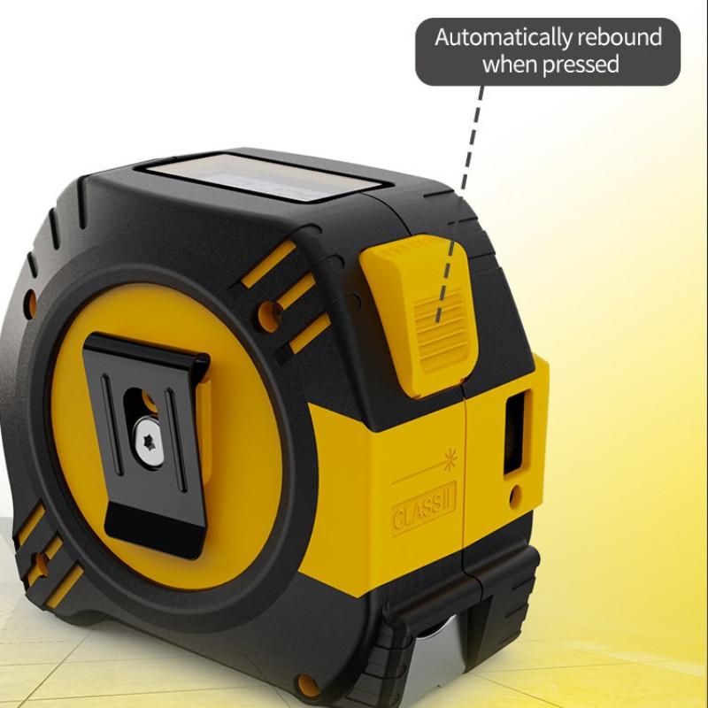 40m/80m Accurate Measurements Laser Tape Measure USB Rechargeable Steel Tape Measuring Tool Digital Distance Meter