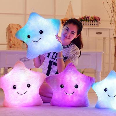 Gece Lambası Güzel Yıldız Yıldız Renkli Light Up Glow Yastık Yumuşak Rahat Relax Yastık Noel Hediyesi