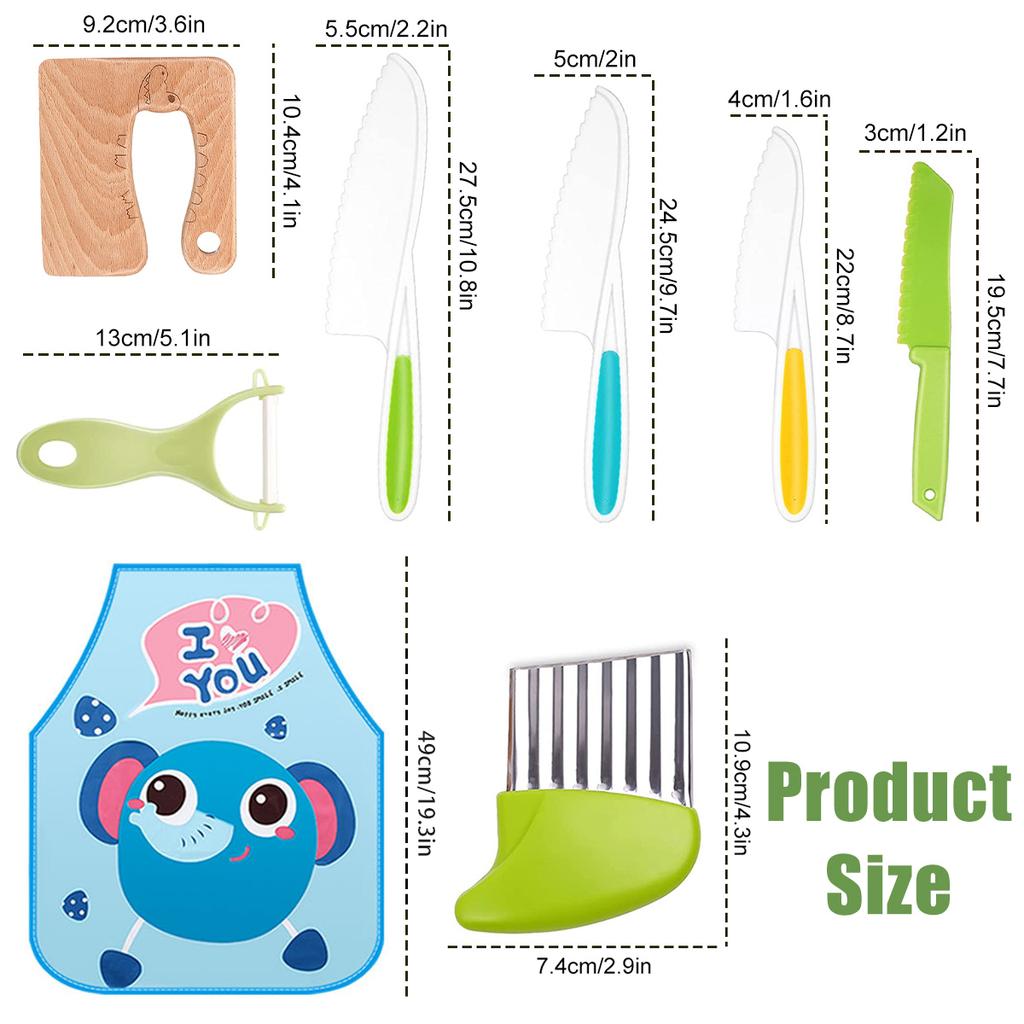 Kids Cooking Cutter Set Baking Knife Toddler Wooden Cutter Plastic Fruit Knives Children's Cooking Tool Knives Kitchen Supplies