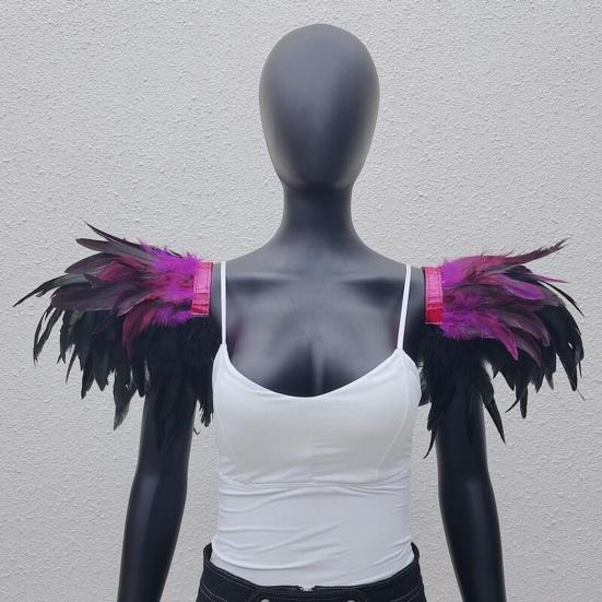1 Paar Kunstveer Sjaal Schouderomslag Cape Zachte Verstelbare Band Gotisch Cosplay Feest Podiumoptreden Nepkraag Danser Kostuum Halloween